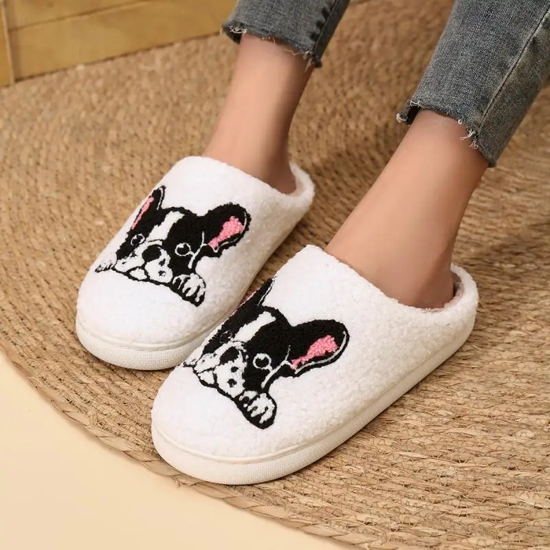 Fluffy Slippers Women House Flat Winter Cute Animal Designer Shoes Girls Home Casual Fashion Platform Footwear Indoor Large Size