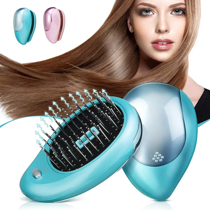 Electric wireless Massage comb Mini negative ion hair comb Portable vibrating massage comb for all hair types