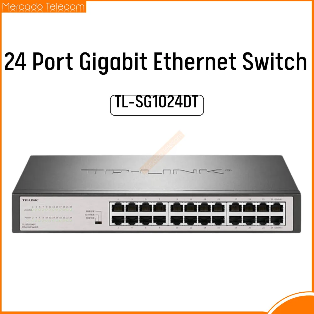

Коммутатор TP-Link на 24 порта Gigabit Ethernet, 1000 Мбит/с, с разъемами RJ45, Plug and Play, сетевой хаб, интернет-сплиттер TL-SG1024DT