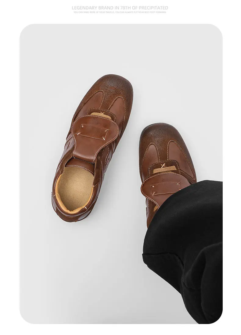 Plus Size 38-46 Handmade Leather Shoes Men Handmade Shoe Casual Loafers Soft Breathable Flats Shoes Men's Moccasins for Driving