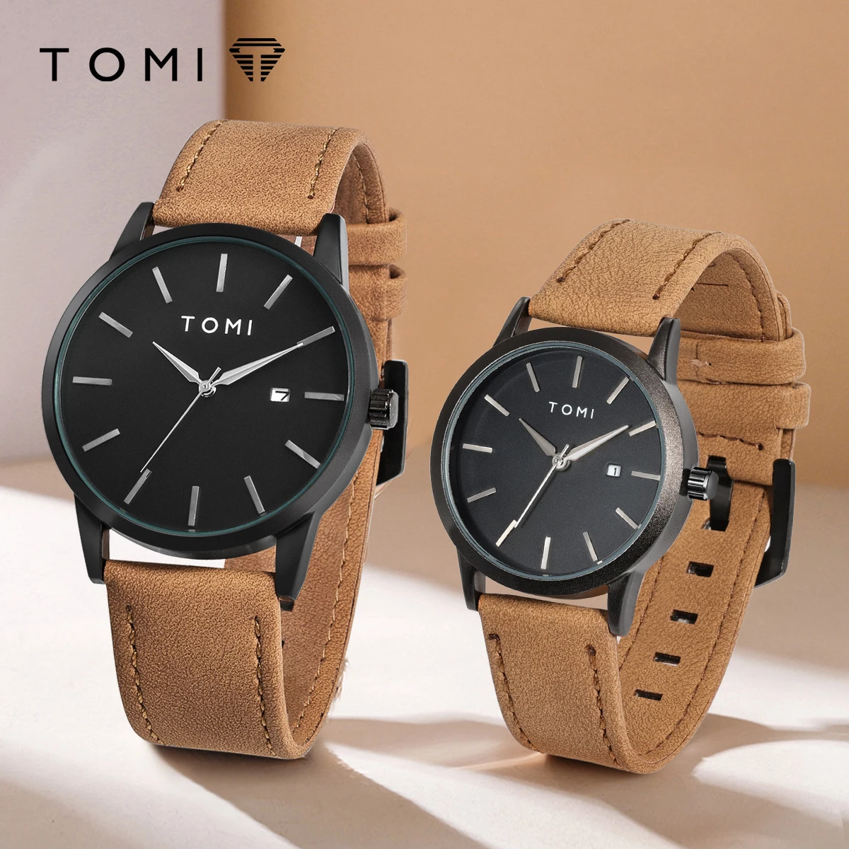 TOMI Luxury Casual Couple Watch Simple Men\'s and Women\'s Calendar Business Quartz Watch Women\'s Watch Watch Clock Gifts Reloj