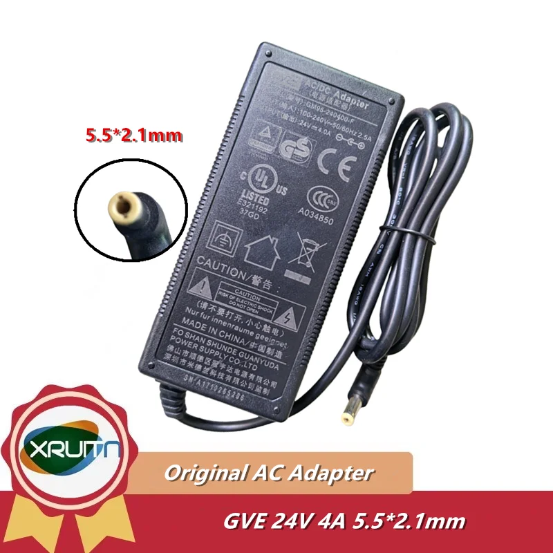 

Оригинальный адаптер переменного и постоянного тока GVE GM95-240400-F, 24 В, 4 А, 96 Вт, зарядное устройство, оригинальный 5,5*2,1 мм, GM95-240400-2F