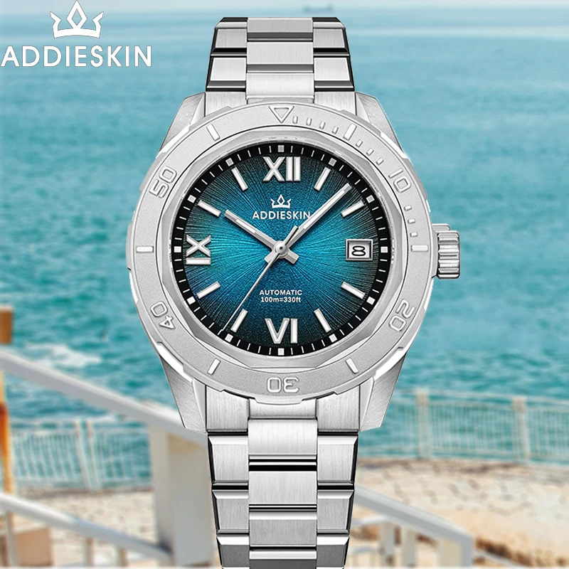 

ADDIESKIN лучший бренд 40 мм автоматические часы мужские 9015 механические наручные часы роскошные сапфировые AR-покрытие светящиеся 100 м водонепроницаемые новые