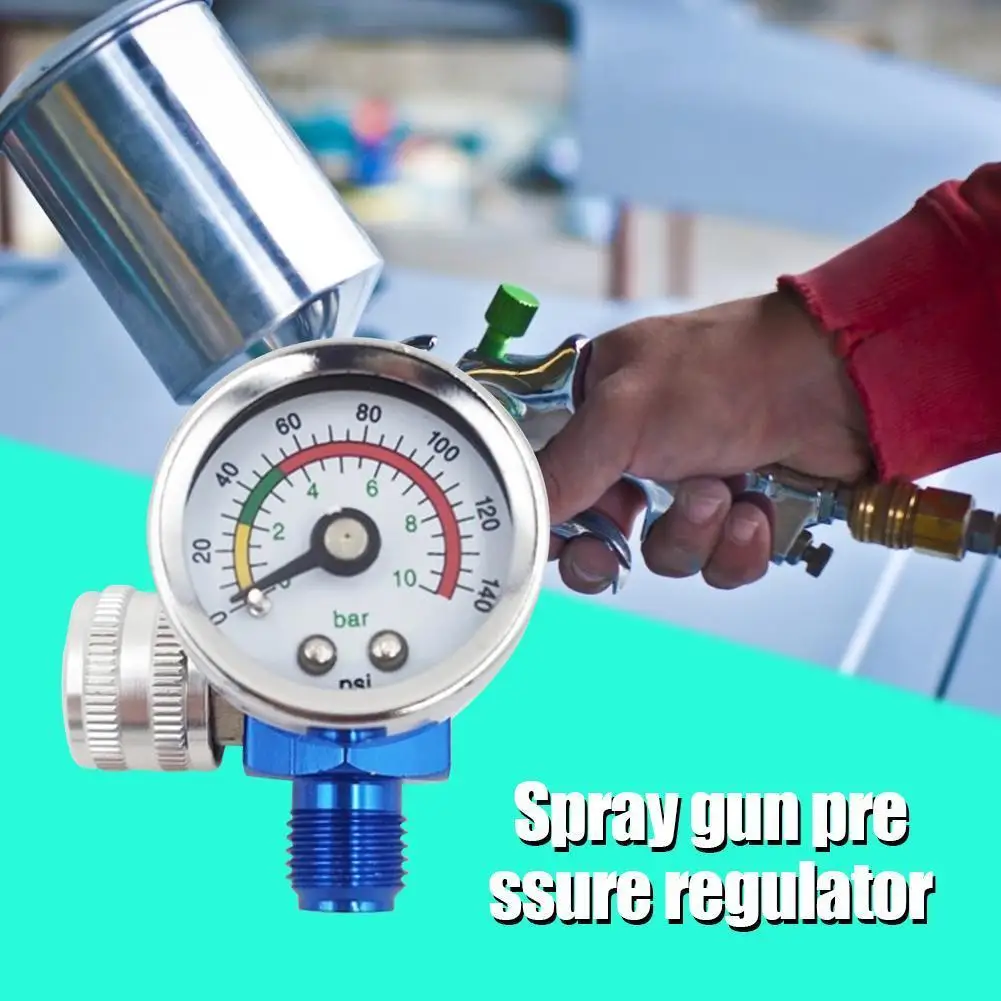 Airbrush Spray Adjust Air Pressure Regulator Gauge G1/4 inch Threaded Port Car Auto Repair Painting Tool Accessory