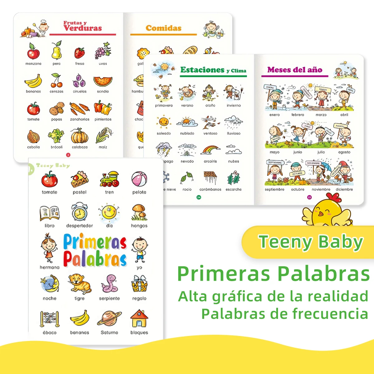 A 32-page Book For Baby To Learn Words With Pictures Cognitive Enhancement Puzzle Spanish