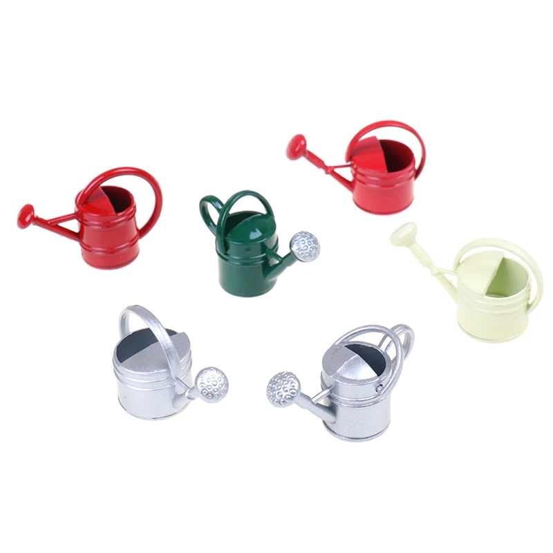 Năm 1/12 Kim Loại Bình Tưới Cây Sân Vườn Thu Nhỏ Trang Trí Cho Trẻ Em Bé Búp Bê Acces Nhà Búp Bê Thu Nhỏ Đồ Gỗ Đồ Chơi