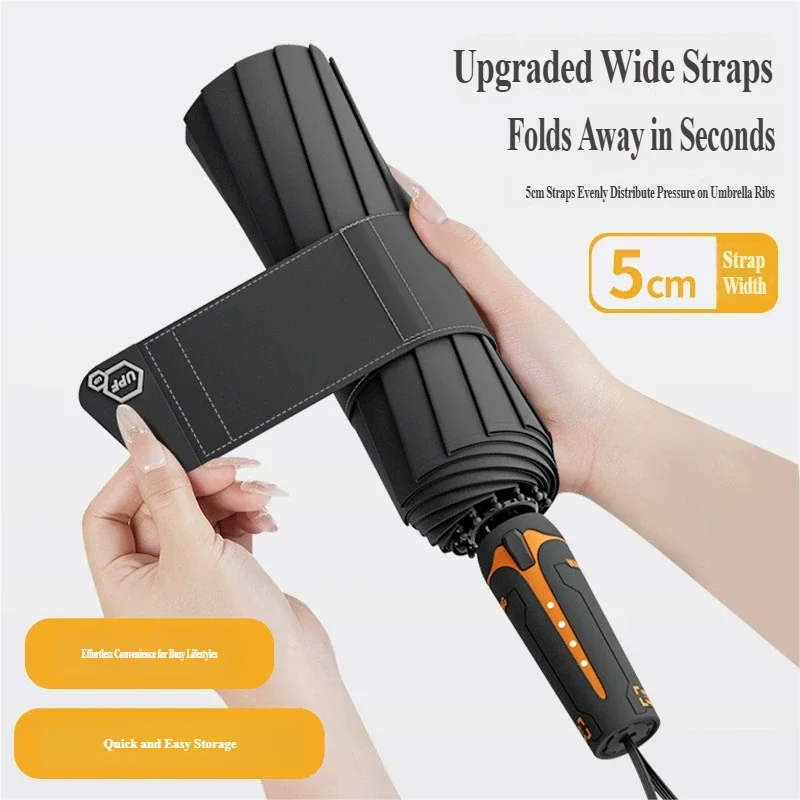 Full-automatic Windproof Umbrella, Thickened & Reinforced, Heavy Rain & Sun Protection, Extra Large, One-button Open & Close, Fo