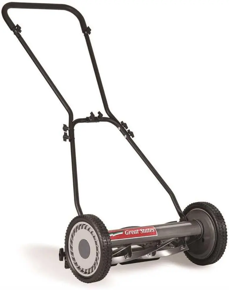 

18-Inch 5-Blade Push Reel Lawn Mower, Grey, Manual Grass Cutter for Efficient Yard Maintenance