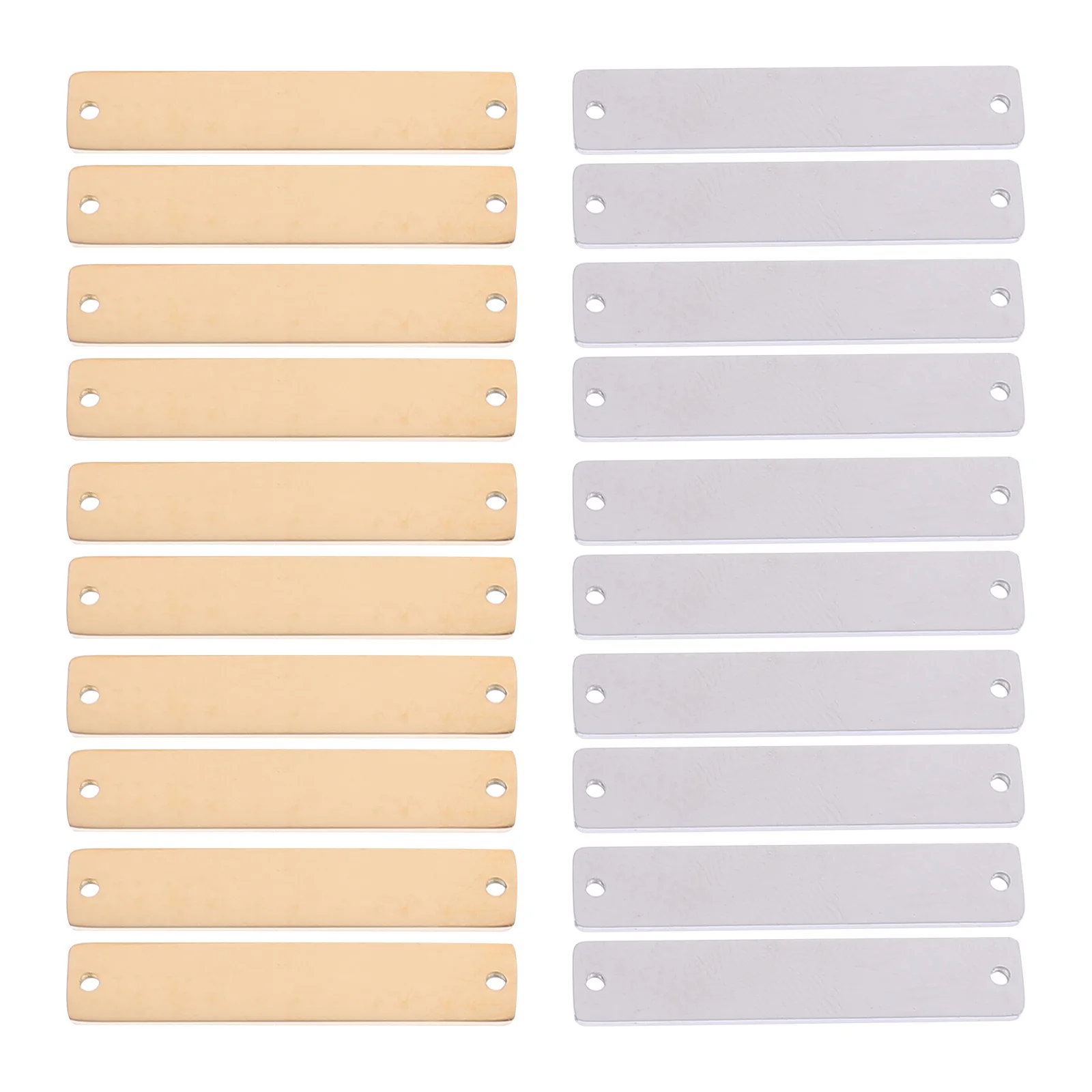 20Pcs Stainless Steel Rectangular Charm Blanks for Handmade Necklace Earring Bracelet DIY Stamping Tag Pendant Craft Supplies