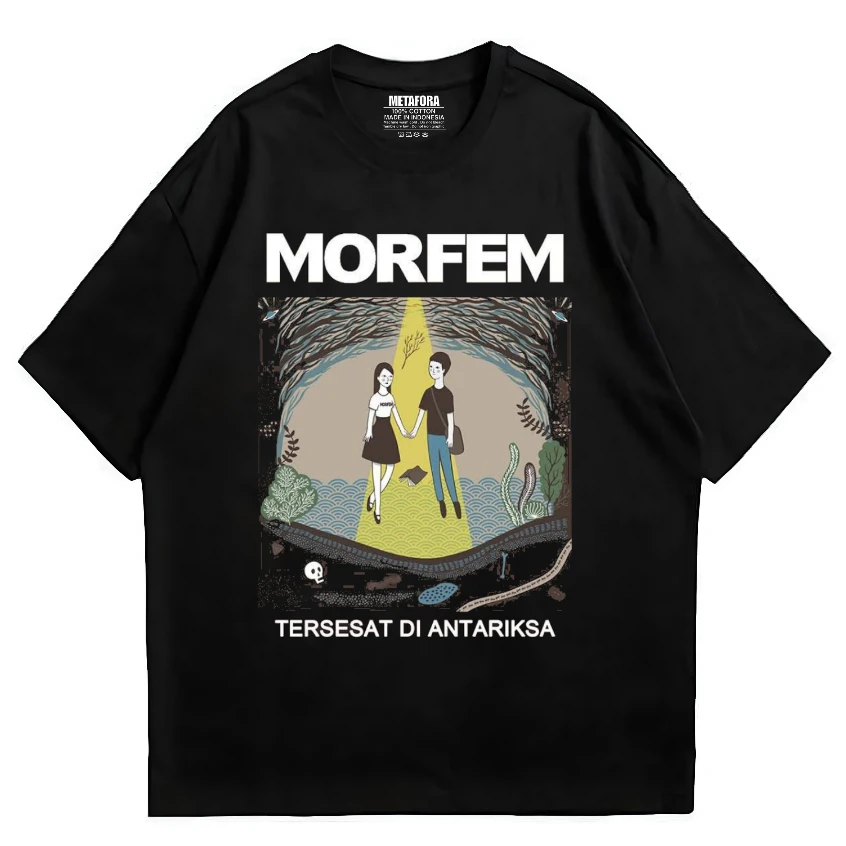 Metafora Tshirt Vintage Morfem lengan pendek hitam Kaos distro Unisex