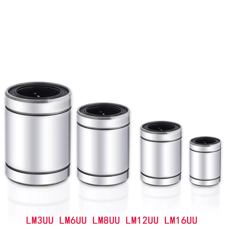 Rodamientos lineales LM8UU, buje lineal LM12LUU, LM4UU, LM5UU, LM6UU, LM10LUU, LM12UU, LM13UU, LM16UU, LM20UU, piezas de eje CNC de 8mm, 2/4 piezas