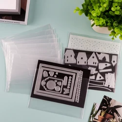 13x18cm 10pcs Clear Stamp & Die Storage Bags Resealable Plastic Envelopes Pockets for Dies Stencil Crafts Organizer Holder