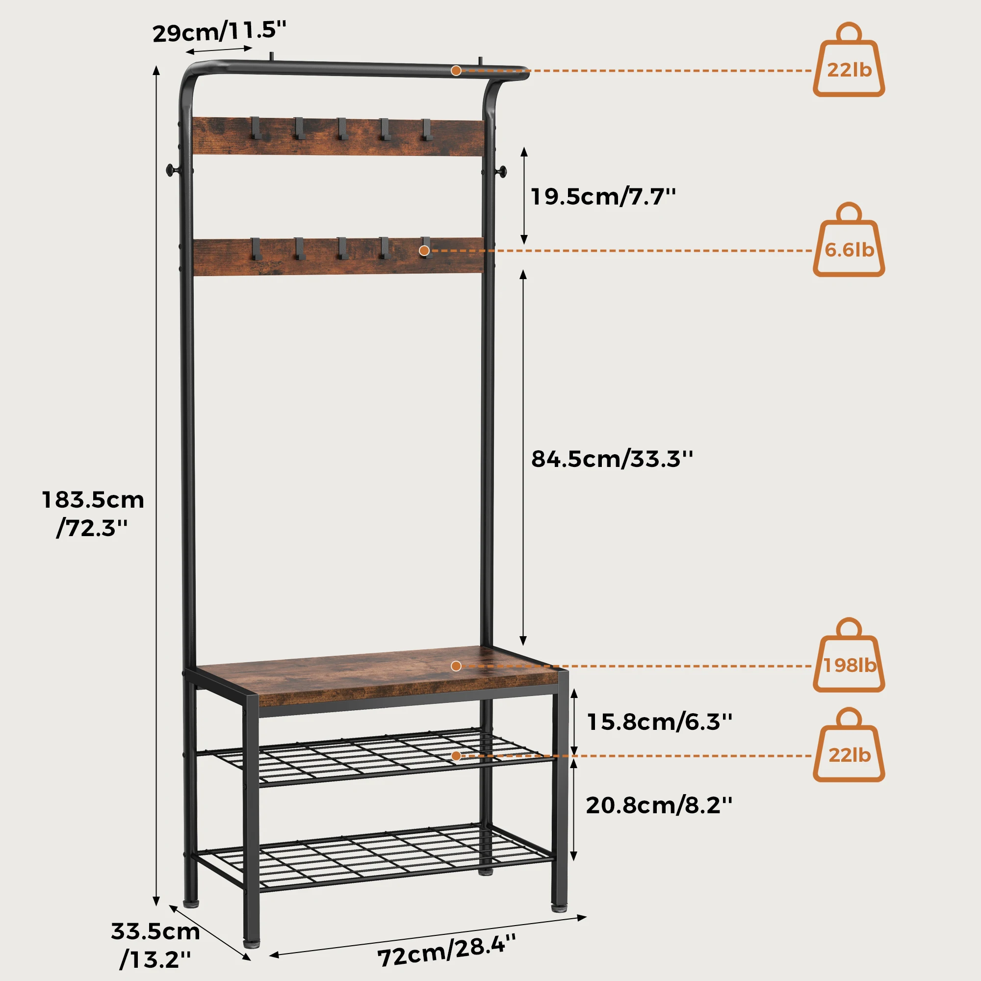 Rak Mantel MCQ 28IN dengan Rak - Furniture Hook Hardware ulasan dan harga