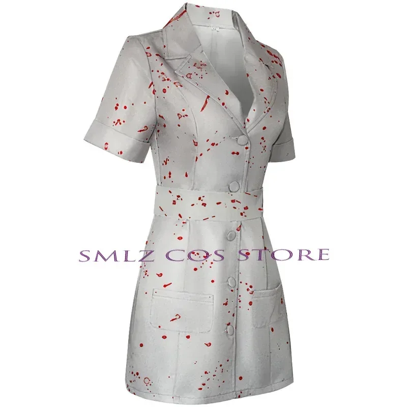 ss23 좀비 코스프레 유니폼 애니메이션 Silent Hill 2 의상 혈흔 드레스 모자 세트 할로윈 파티 역할 놀이 공포 간호사 아웃
