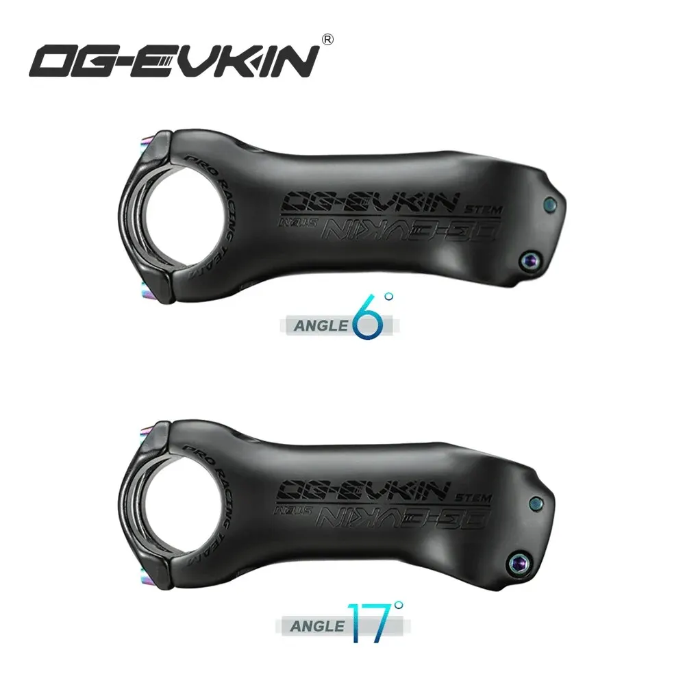 OG-EVKIN T1000 Carbon MTB Bicycle Stem 6/17 Degree 31.8mm Carbon Road Bike Handlebar Stem Positive/Negative Cycling Power Parts