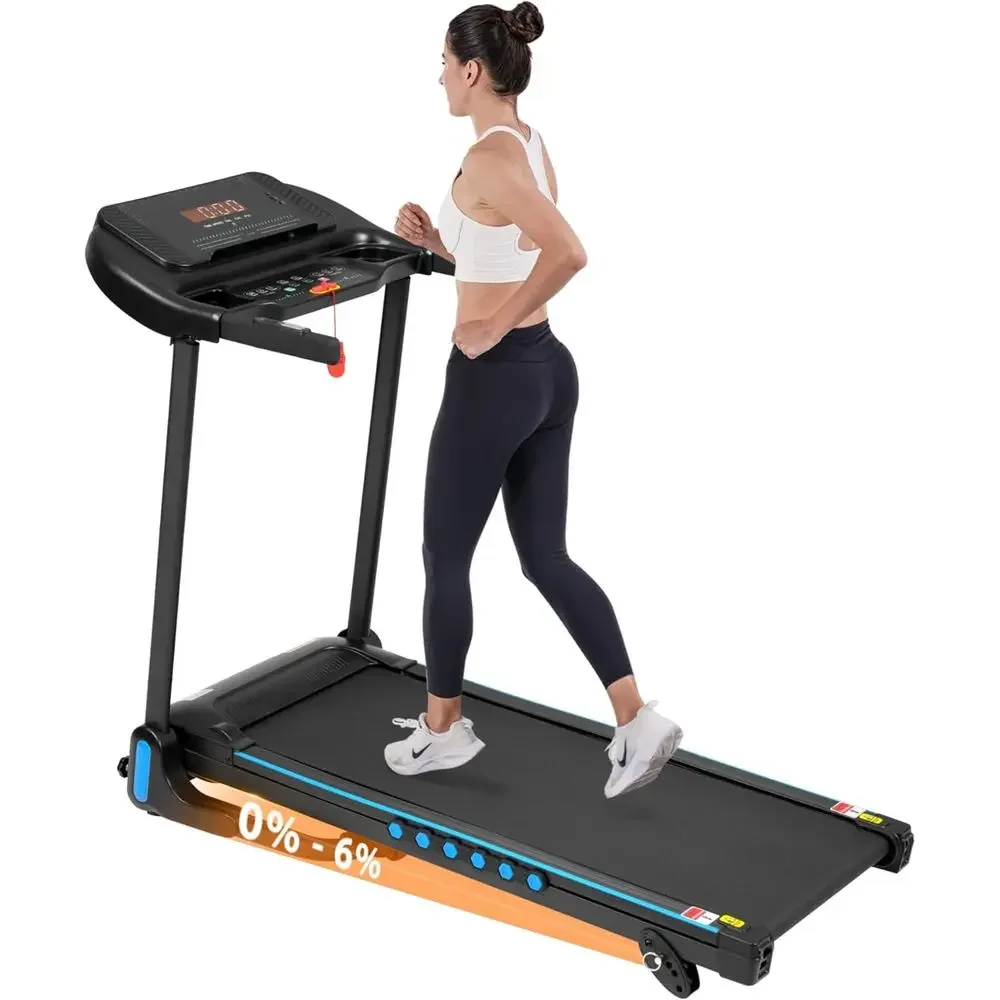 3.0 HP Walking Pad Treadmill - 350 lbs Capacity, 0-6% Auto Incline, Remote Control, LED Display, Bluetooth & Audio Player