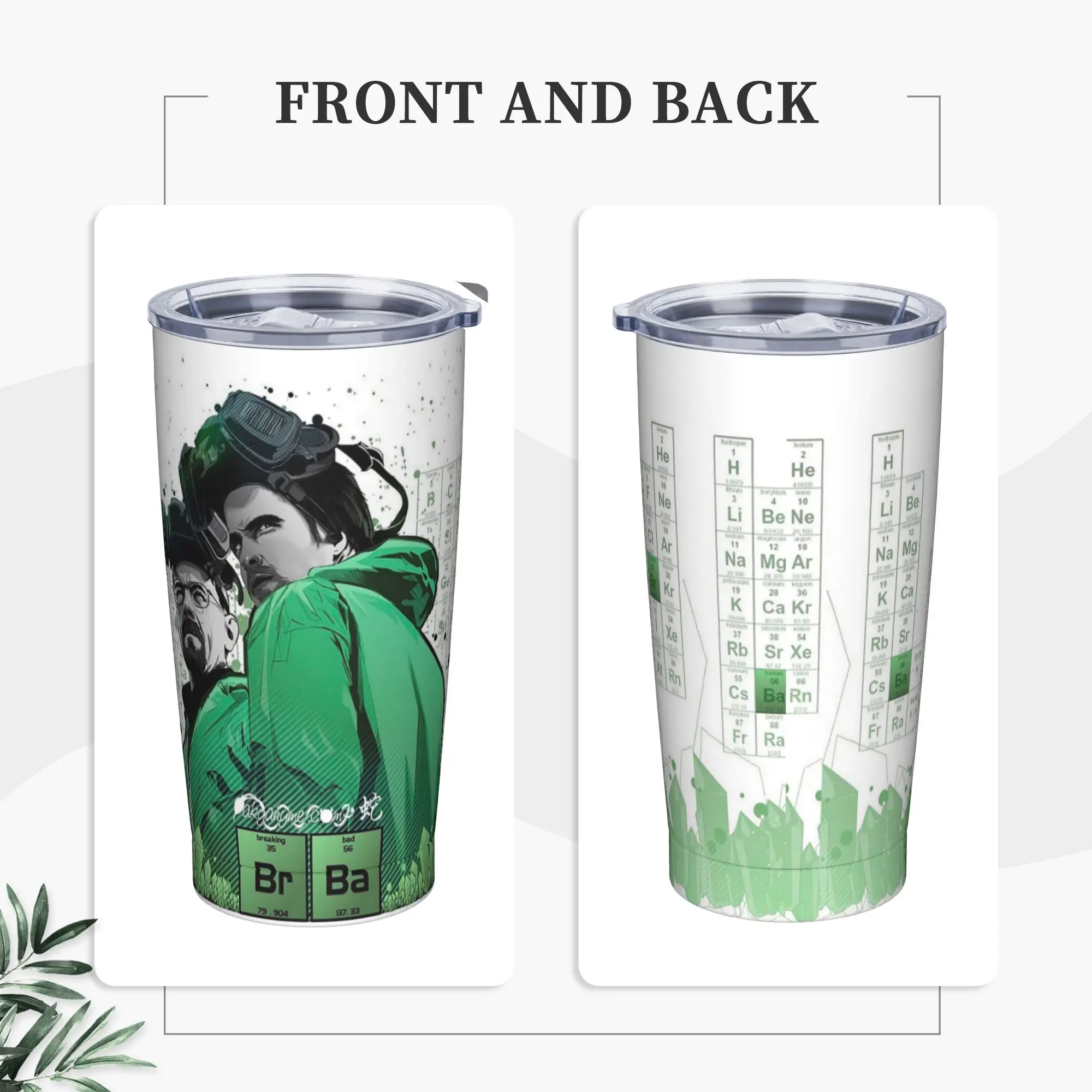 Breaking Bad Walter White Tumbler Vacuum Insulated Jesse Pinkman Chemical Coffee Cups Vacuum Flask Home Mugs Water Bottle, 20oz