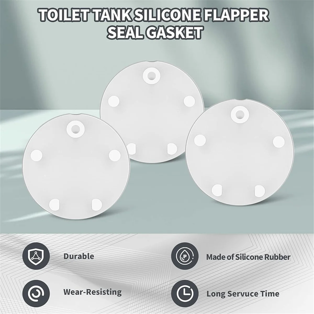 5Pack Toilet Tank Silicone Flapper Seal Gasket 3Inch Replacement for 7381424-100.0070A