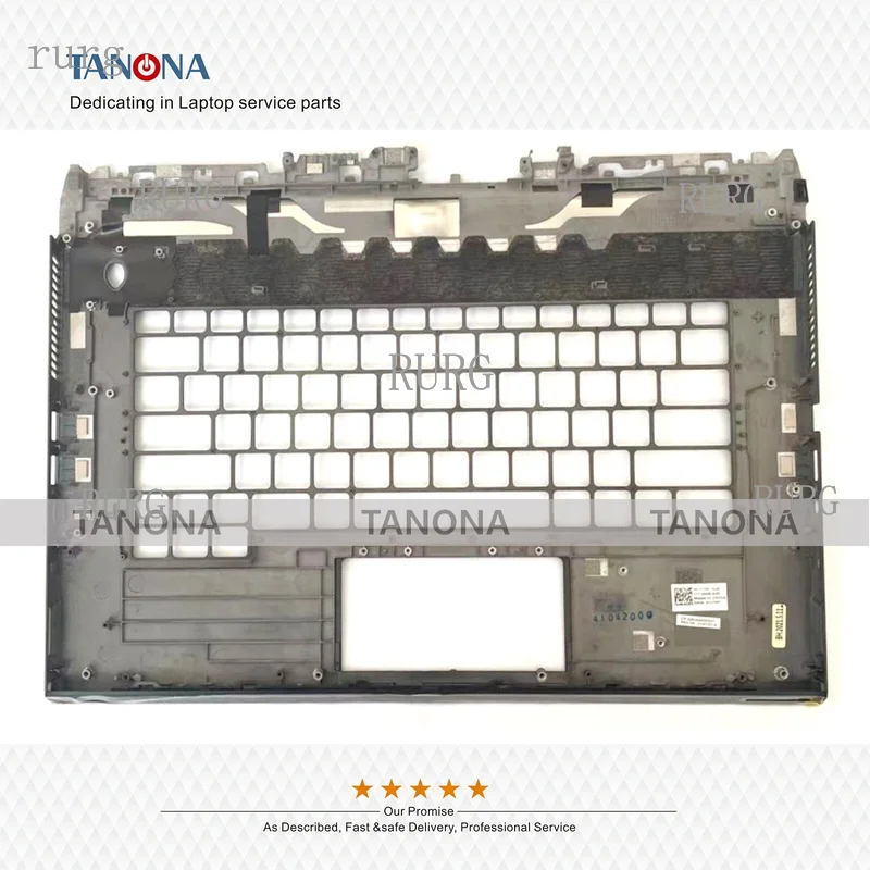 R+ New, compatible with for Dell Alienware M15 R4 Palmrest Upper Case, protective cover, KB ring, 0T17R7, black