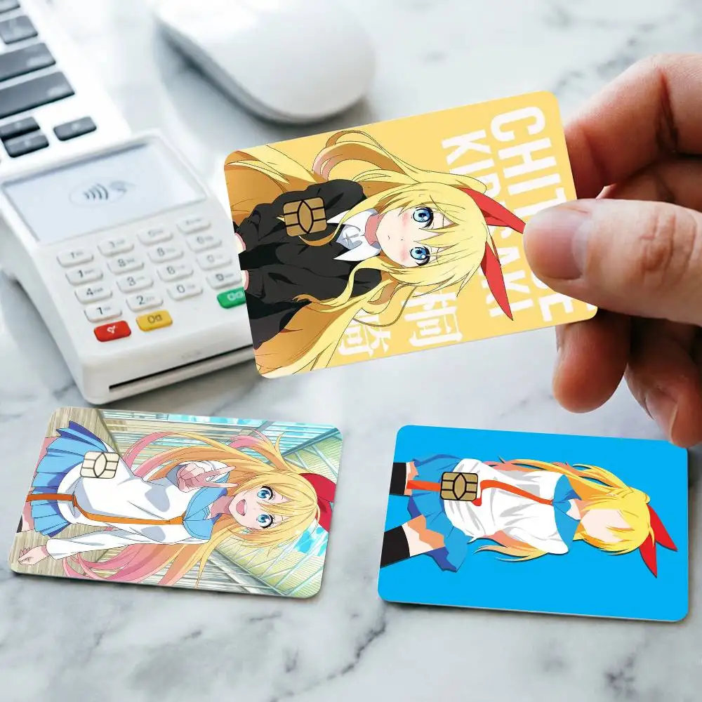 A-Anime Nisekoi Raku Ichijo Credit Card HD Stickers Game Card Decal Small Chip Waterproof Sticker Gift