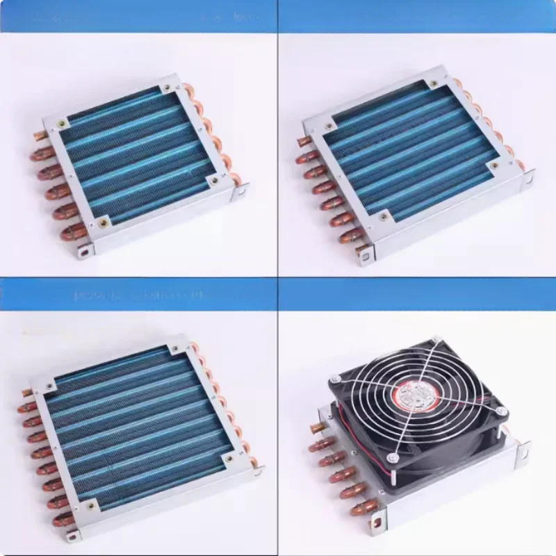 1PCS Refrigerator freezer aluminum fin and copper tube heat exchanger with fan Small shell condenser radiator Fan view 3