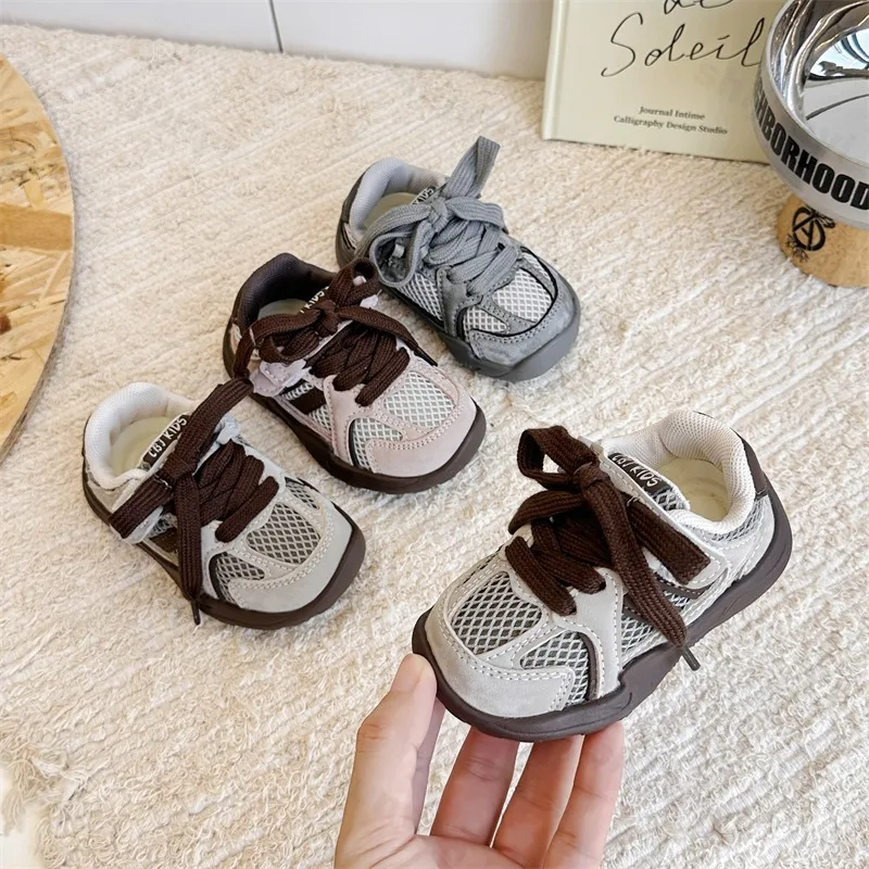 

Новинка весны 2024, детская модная трендовая низкая повседневная спортивная обувь в стиле ретро, дышащие удобные универсальные кроссовки с сеткой для мальчиков