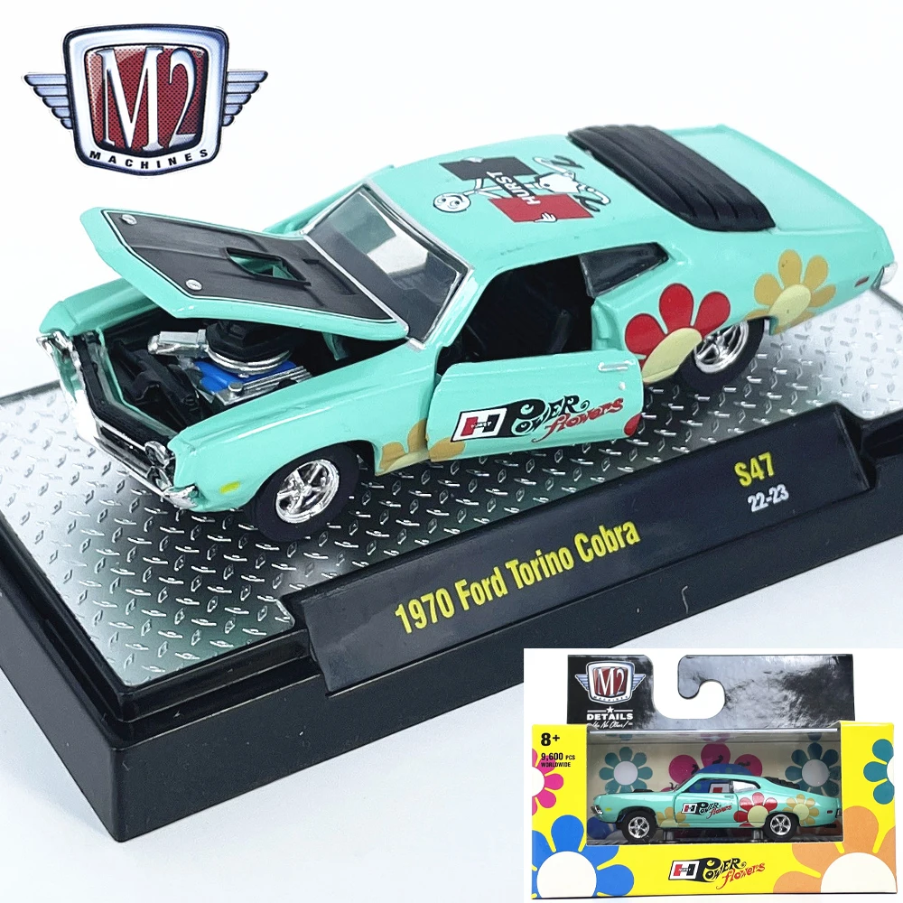 

Литой под давлением M2 масштаб 1:64 Ford Torino Cobra имитация сплава 2025 модель автомобиля Коллекционная игрушка в подарок сувенир дисплей орнамент