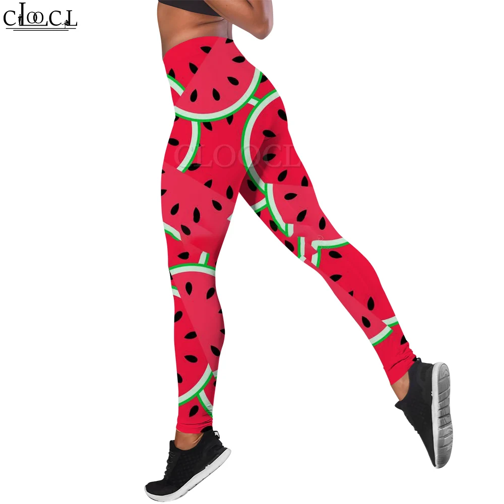 CLOOCL Fashion Casual Women Legging Sweet Red Watermelon Pattern 3D Printed Trousers for Female Gym Workout Seamless Leggings