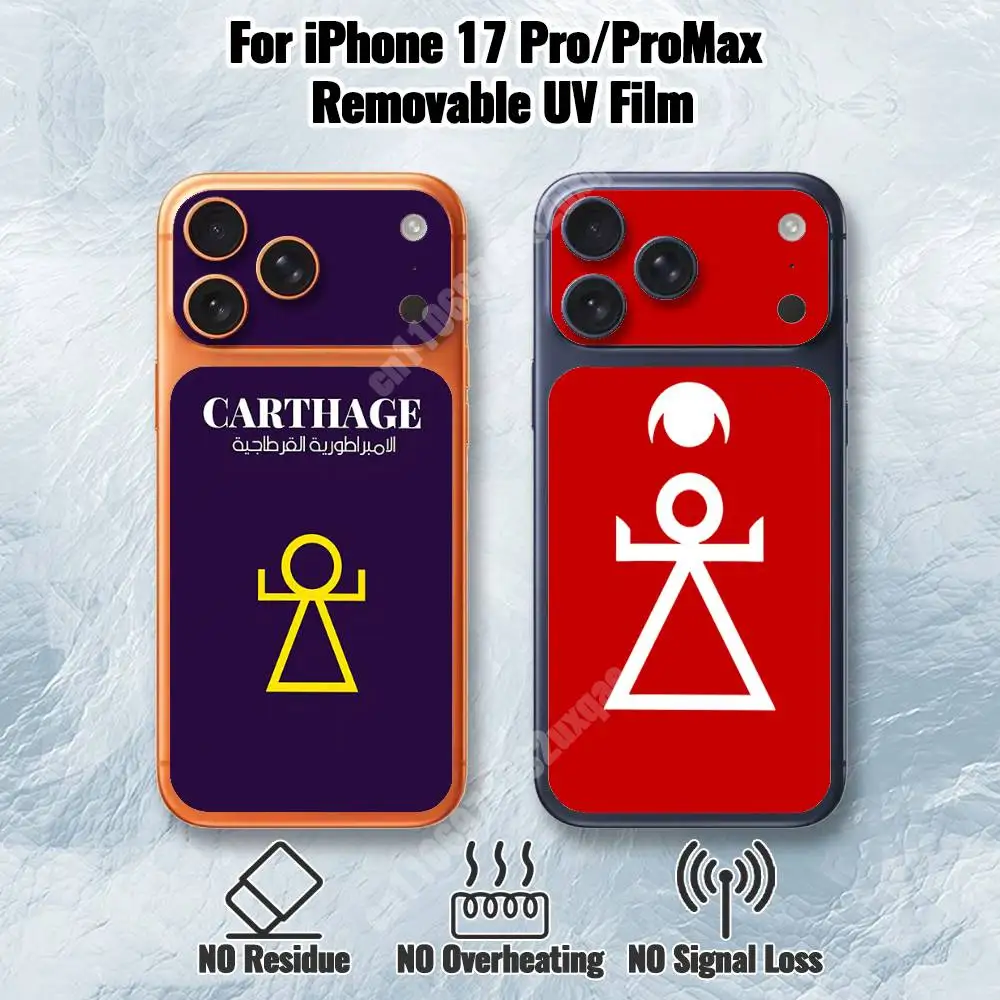 

Carthage Goddess Tanit Flag Removable UV Film for iPhone 17 Pro 17 ProMax Back Cover