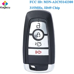 KEYECU Car Smart Remote Key for Ford Fusion 2017 2018 2019 2020 2021 Fob M3N-A2C93142300 164-R8150 164-R8159 315MHz ID49 Chip