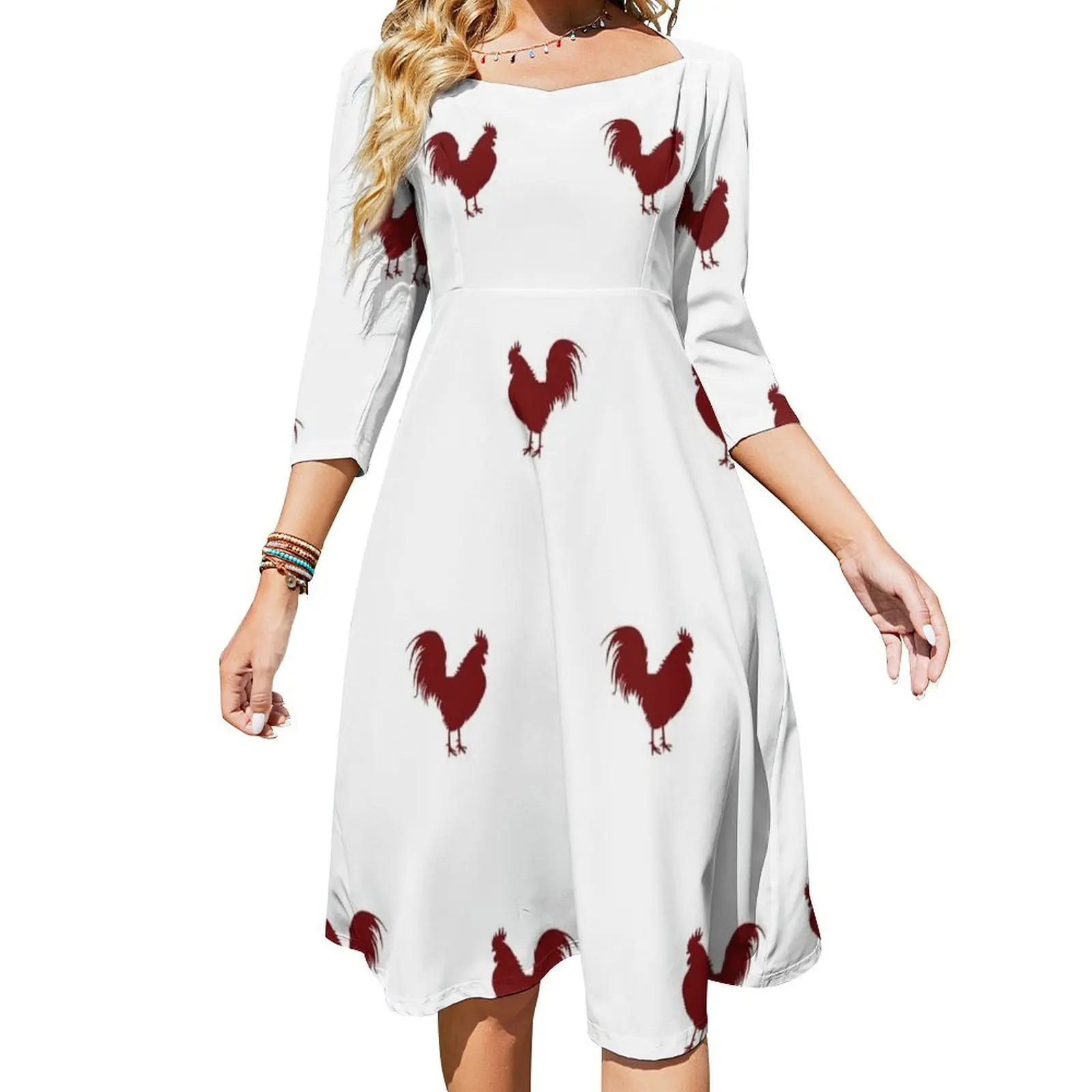 

Red Rooster Flare Dress dress luxury dresses Woman fashion beach dress