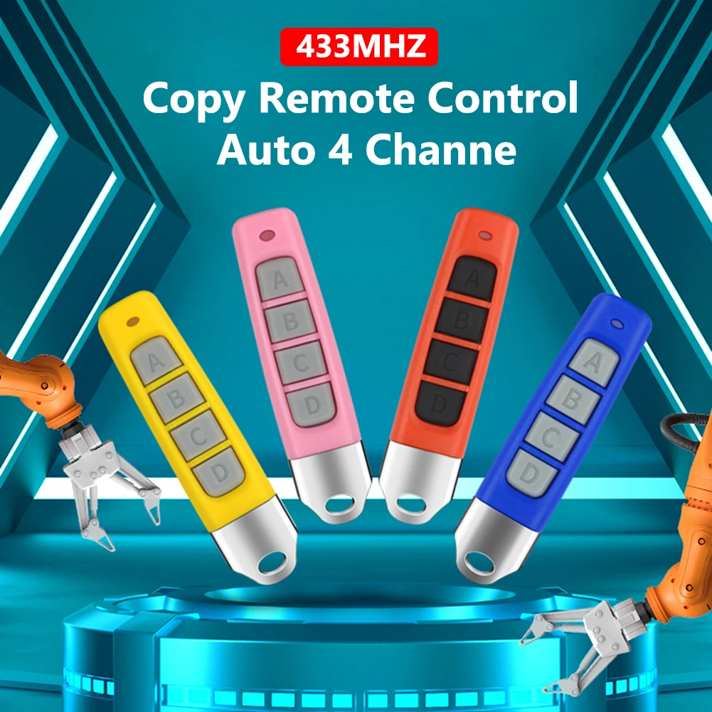 433MHz Copy Remote Controller Plastic 4 Keys Clone Duplicator Battery Powered Cloning Remote Control Multifunctional Door Opener