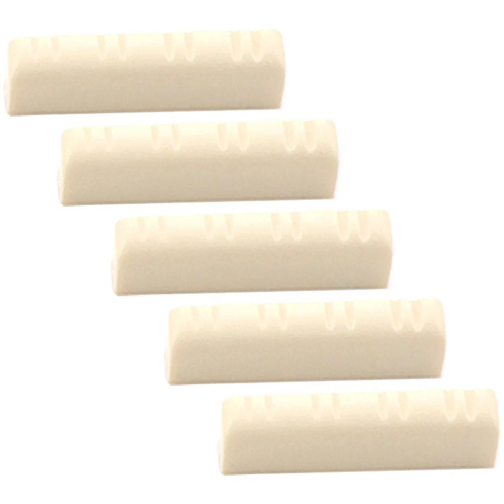 

5 Pcs Mandolin Nut Part Plastic Parts Slotted Beige Abs Musical Instrument Accessories