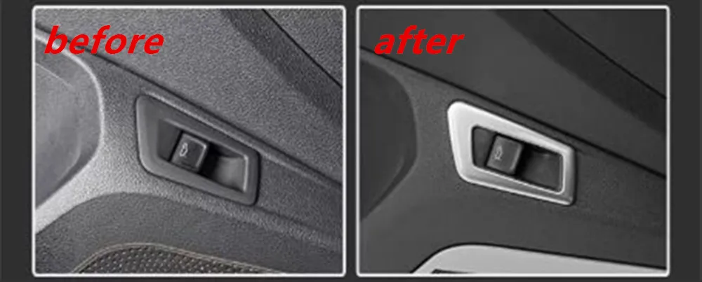 For Volkswagen VW Troc T-Roc 2017 - 2024 LHD Rear Trunk Switch Button Frame Cover Decoration Sticker Interior Accessories