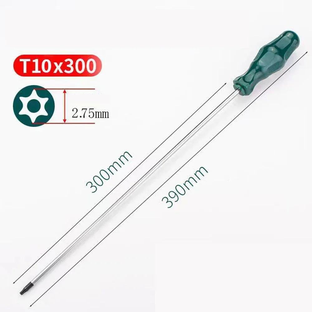 1pc 400mm chave de fenda magnética estendida para chave de fenda torx t10/t15/t20/t25/t27/t30 chave de fenda de liga de cromo vanádio de aço