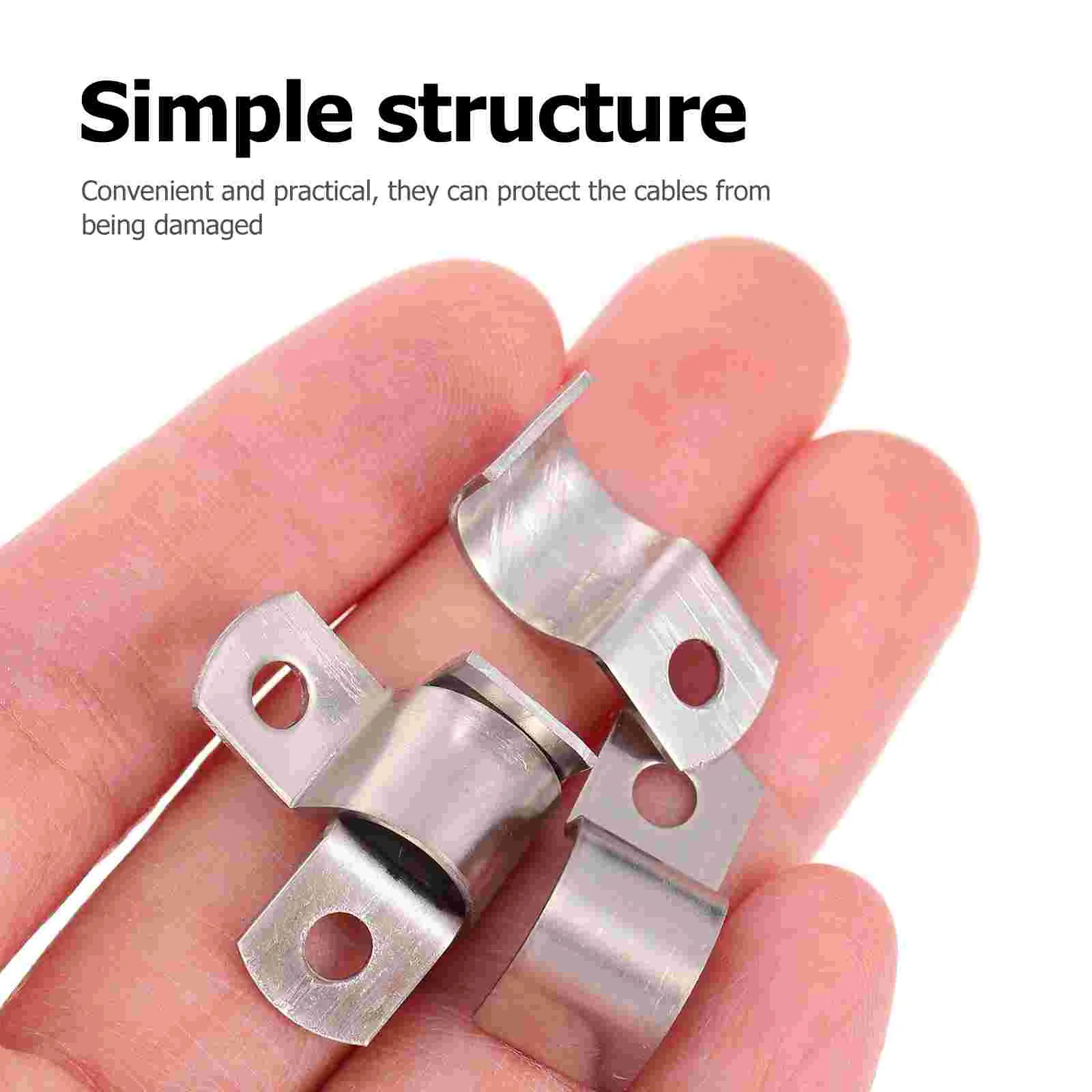 100 Pcs Line Card The Wire Simple Cable Organizer Clip Clamp Steel Fixator Galvanized Iron Buckle Management Fixing Cord