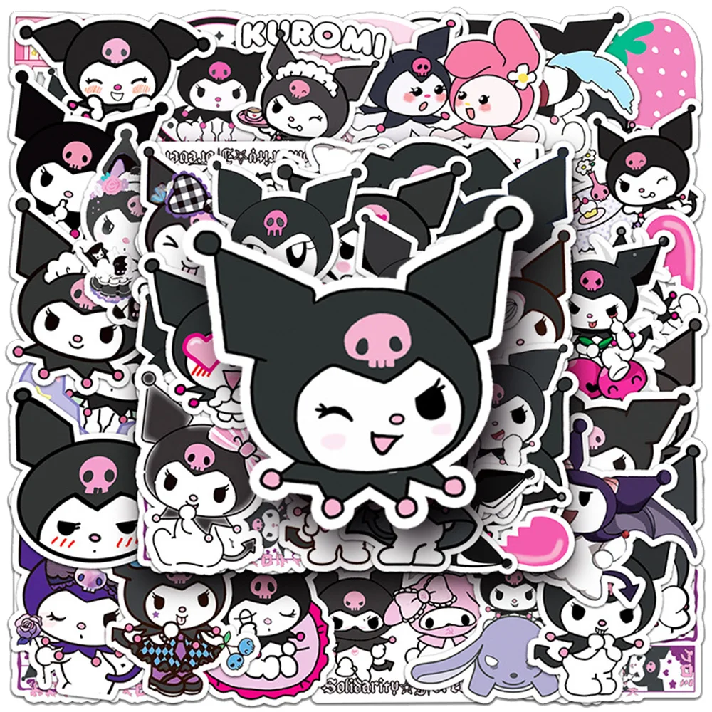 10/30/50pcs Kuromi Sanrio Cartoon Stickers Cute Anime Kids Decals Toy DIY Water Bottle Diary Phone Case Kawaii Graffiti Sticker