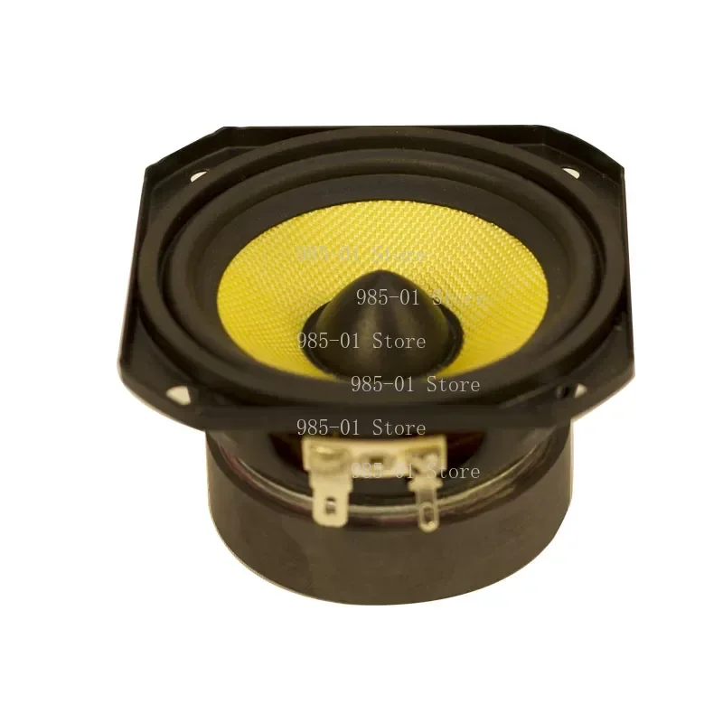 

3" 2-Way Passive Vintage Bookshelf Speaker Pair Yellow Fiberglass Cone Bullet Front Surround Box Speakers