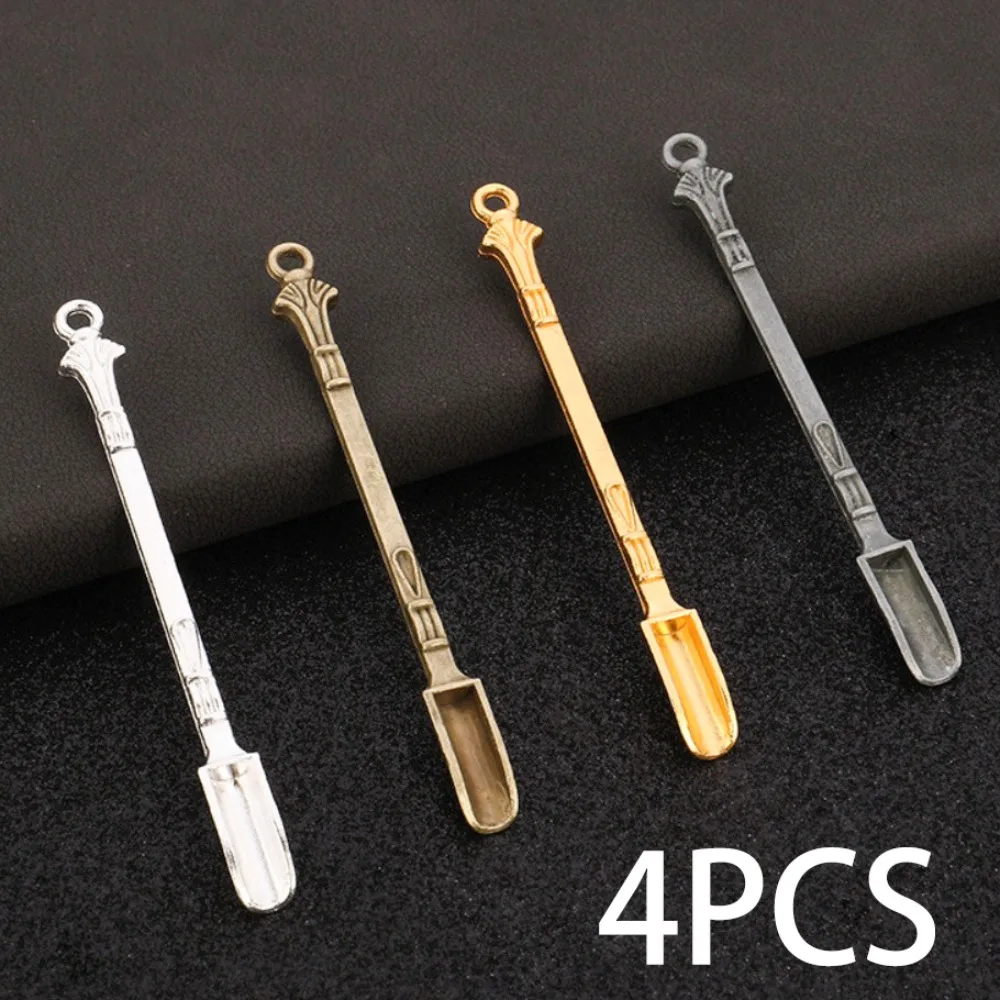 

85mm Metal Mini Shovel Set 4Pcs Keychain Nose Spoon Candy Seasoning Scoop Smoking Accessory Tool