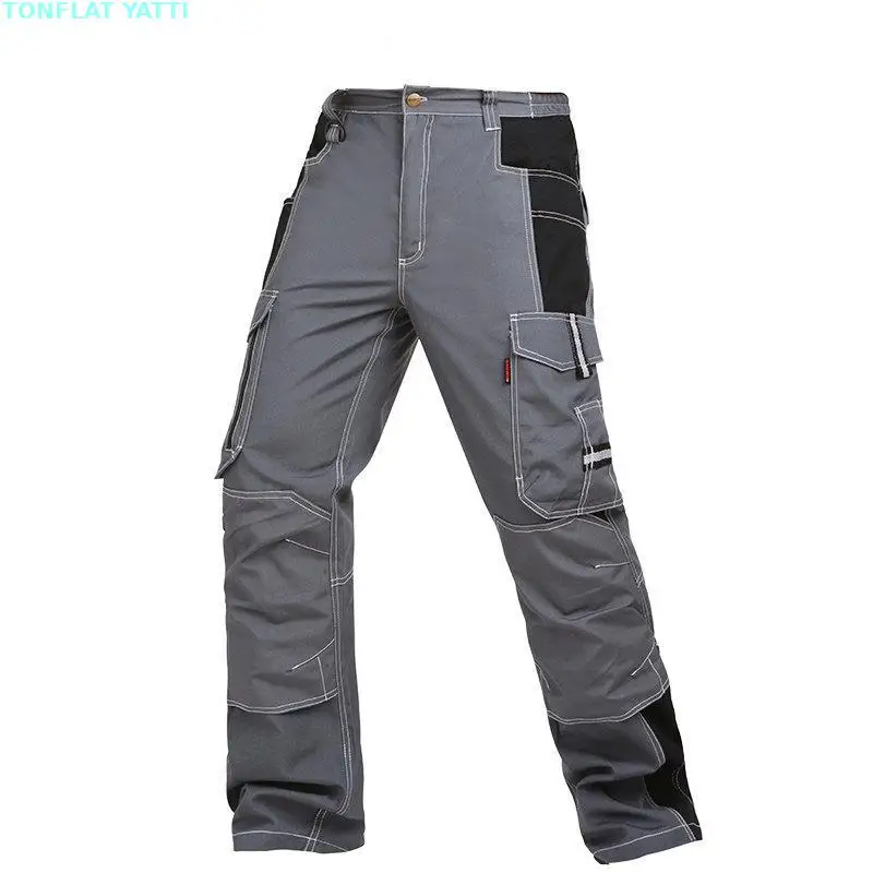 Multi-pockets Casual Cargo Work Pants Man Mechanic Working Pants Polycotton Trousers Wear-resistance