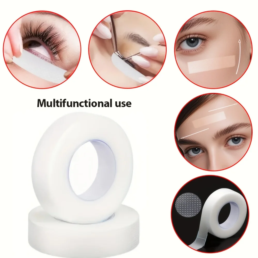 2 Rolls Lash Tape Breathable Easy to Tear Isolation Eyelash Extension Under Eye Pad Tape PE Adhesive Grafting Tape For Women