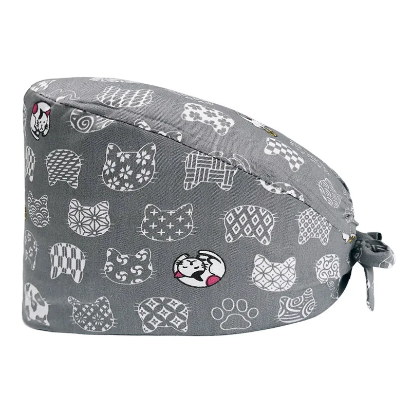 ใหม่ห้องปฏิบัติการพยาบาลน่ารักพิมพ์ผ่าตัดผ้าฝ้ายชาย Oral Beauty Doctor หมวก