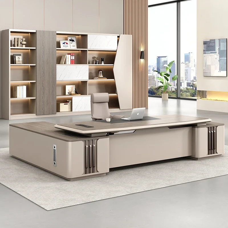 Light Luxury Designer Boss Desk Simple Modern European Reading Secretary Desks Standing Filing Cabinets Schreibtisch Furniture
