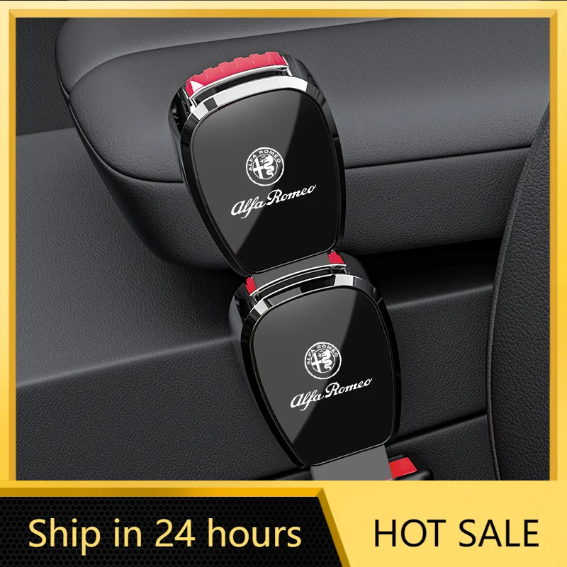 Car Stickers Car Seat Belt Clip Extender Safety Seatbelt Lock Buckle Accessories For Alfa Romeo 159 147 GT Giulietta 4C Spider G view 2