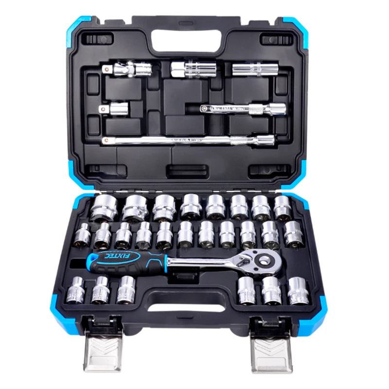 

FIXTEC 32PCS Manual Tools Kit China Heavy Duty 1/2 Drive Impact Socket Set Car Repair Tool Kit for Mechanics