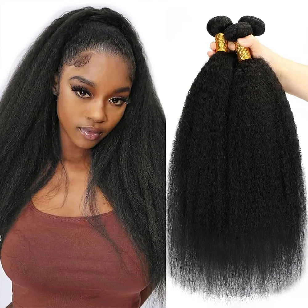 

YEORING 12-32 дюйма Кудрявые прямые пучки человеческих волос Remy Бразильские необработанные волосы 3 пучка 100% наращивание человеческих волос Натуральный цвет