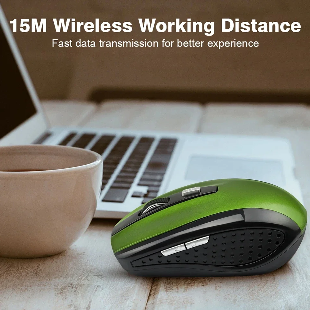 Mouse Wireless 2.4GHz RatonWireless Adjustable DPI 6 Button Optical Mouse with USB Receiver Computer PC Accessories