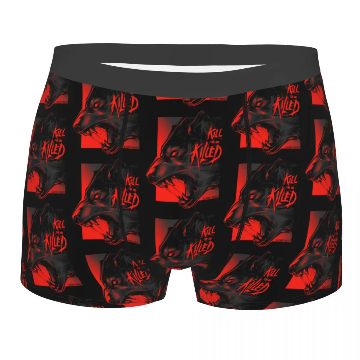 

KILL Or Be KILLED ! Wolf Vector Art Underpants Breathbale Panties Male Underwear Print Shorts Boxer Briefs