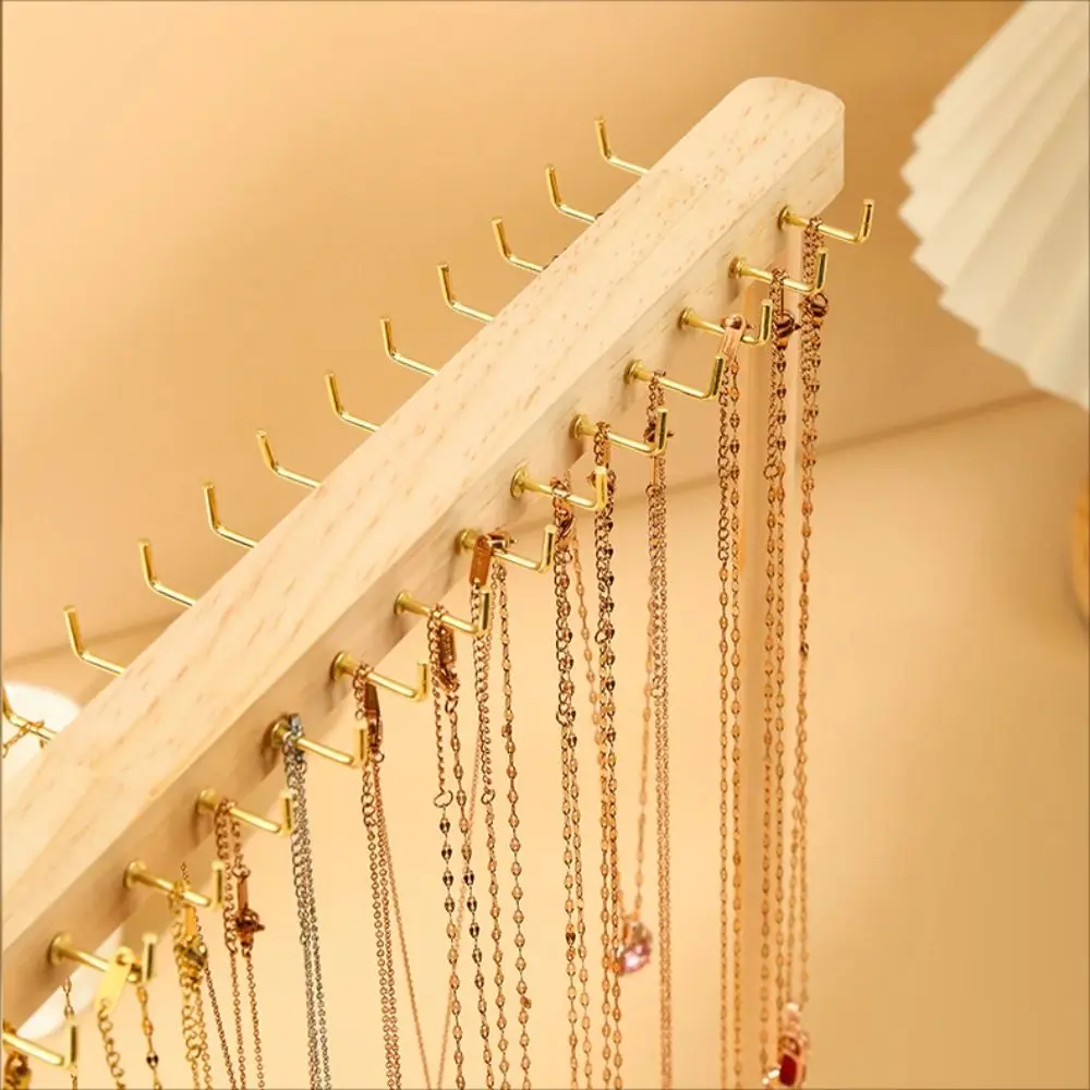 Large Necklaces Easel New Removable Solid Wood Display Stand 12 Hooks Bracelet Display Board Set Up Stalls