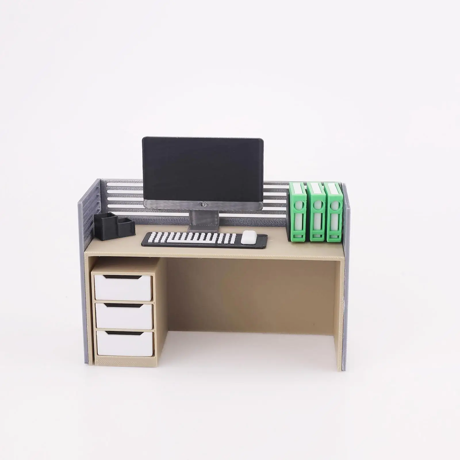 

Mini Dollhouse Desk 1 12 Scale ABS Contemporary Office Table Miniature Computer Set for Kids Playroom Decoration